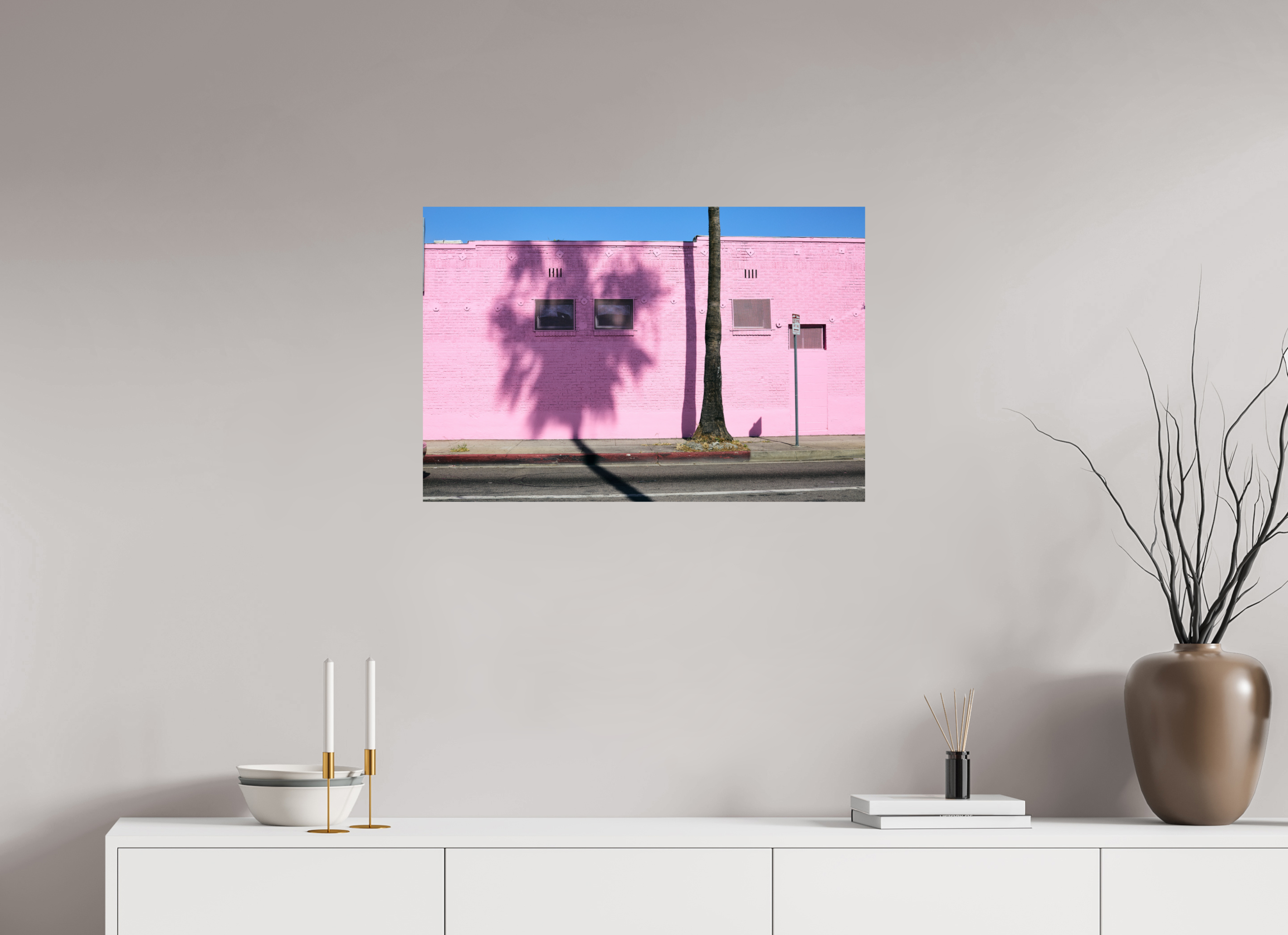 30 x 20″, Print Only Pink wall