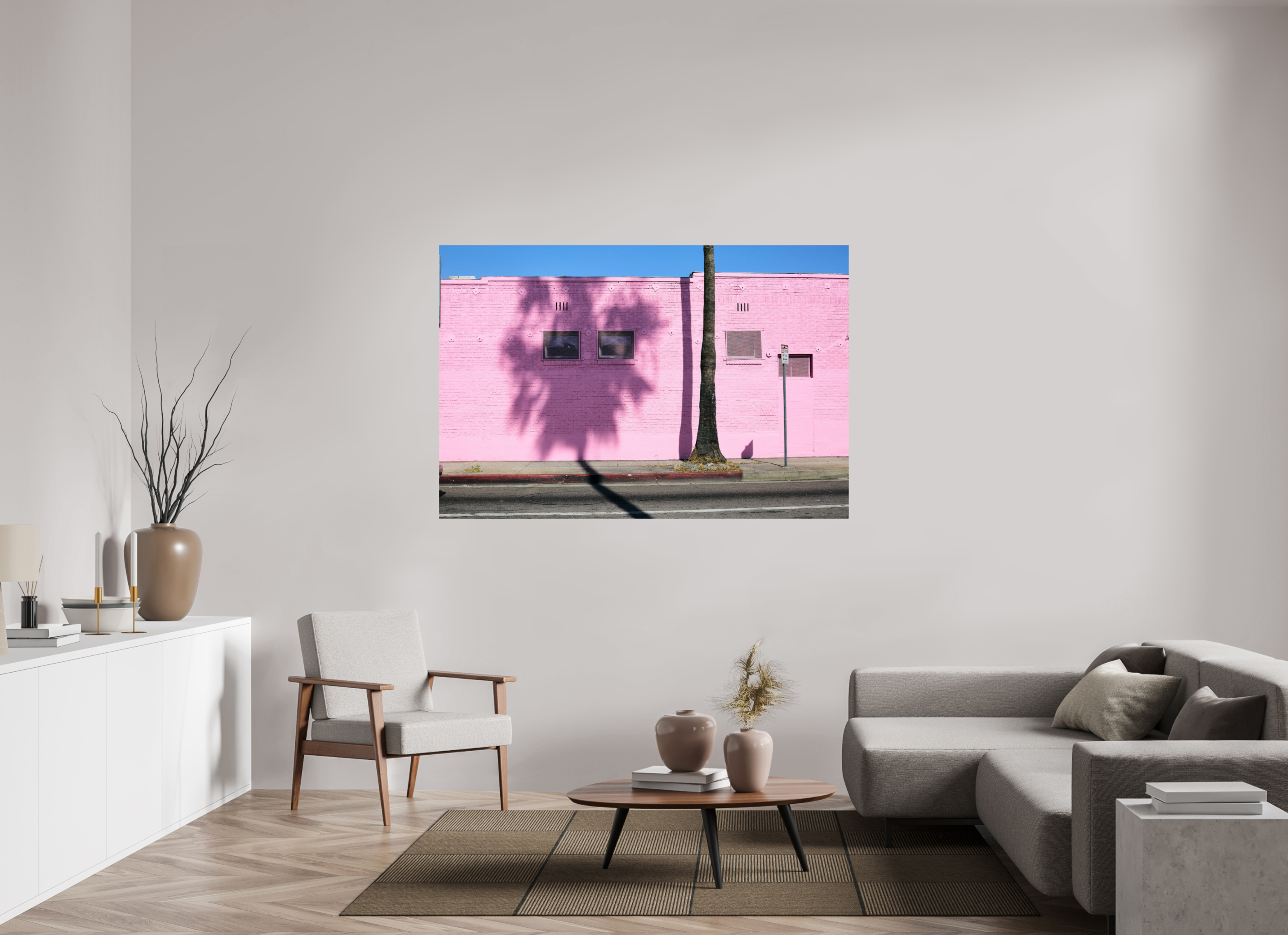 66 x 44″, Print Only Pink wall